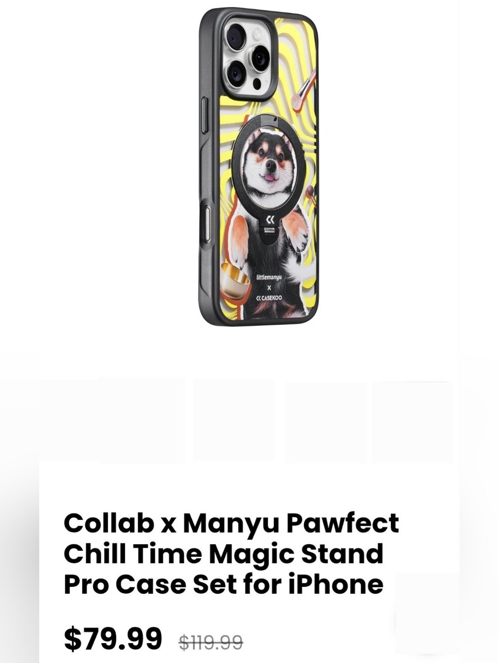 NIB! Collab x Manyu Pawfect Chill Time Magic Stand Pro Case
